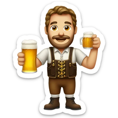 Bavarian with beer mug sticker