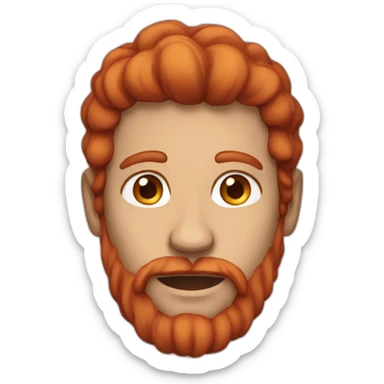 Man with long red hair and brown eyes sticker