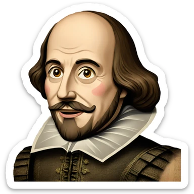 Shakespeare made of newspaper  sticker
