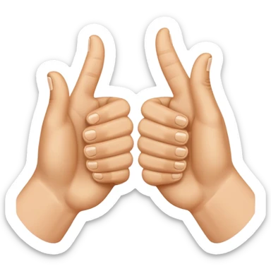 I want two tumbs up like it's done with two hands sticker