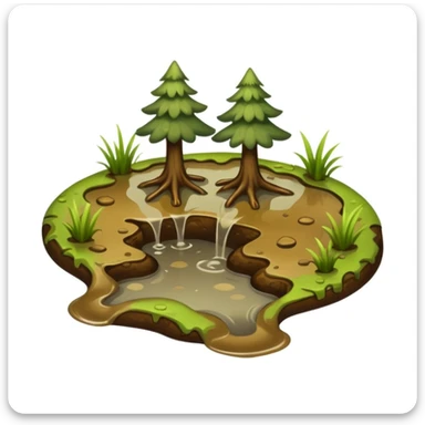 Emoji to be used on my dog’s Instagram highlight. It’s a highlight of my dogs adventures where they run through forests and splash through muds so an emoji of maybe a muddy puddle with forest or swampy elements sticker