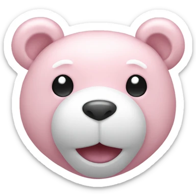 Light pink teddy bear with white heart sticker