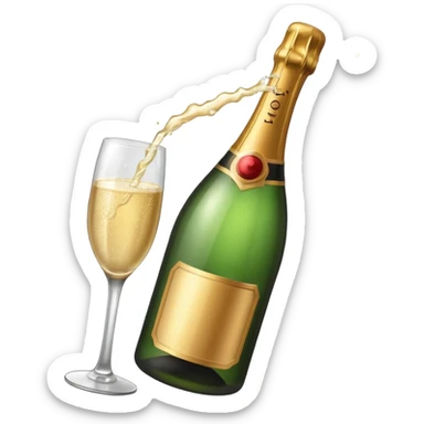 Bottle with Popping Cork sticker