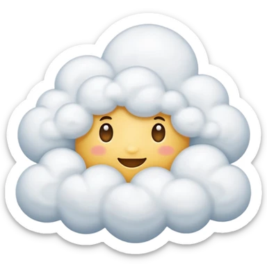 white cumulus cloud sticker
