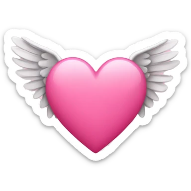 Pink heart with wings sticker