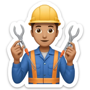 Electrician with Wire Cutters Open sticker