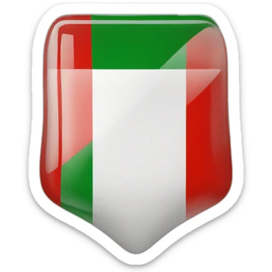 A glass-easted Italian flag sticker