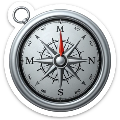 compass with 'mission' sticker