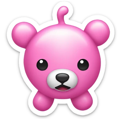 Pink balloon animal sticker