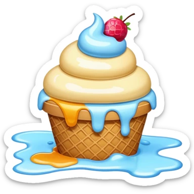 Ice cream fallen on the ground sticker