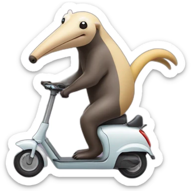 Anteater on electric scooter sticker