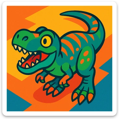 overhead view of a T-Rex sticker