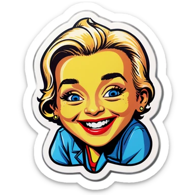Pop art Be embarrassed Giggling sticker