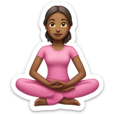 girl in pink clothes sitting in lotus position sticker