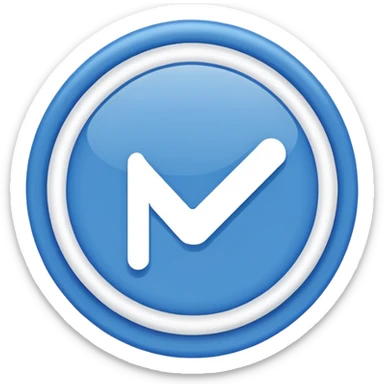 Generate an emoji A white tick in the blue circle.  sticker