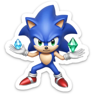 I want Sonic the hedgehog with chaos emeralds with the aura transformation super sayian sticker