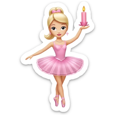 ballerina barbie candle sticker