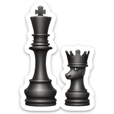 Queen & king chess piece emoji sticker