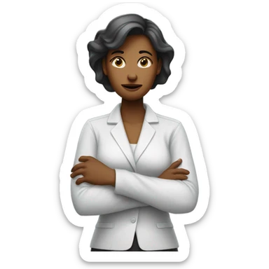 Woman telling someone NO, hiding her face  sticker