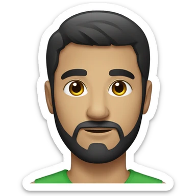 albanian male with short black hair and a short black beard sticker
