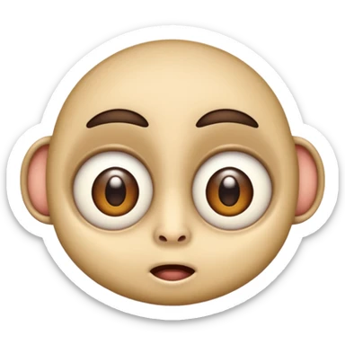 a crabadabadooda face, big eyes, small mouth loobadooba, consquinto  sticker