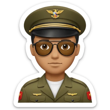 soldier wtih black sunglasses  sticker
