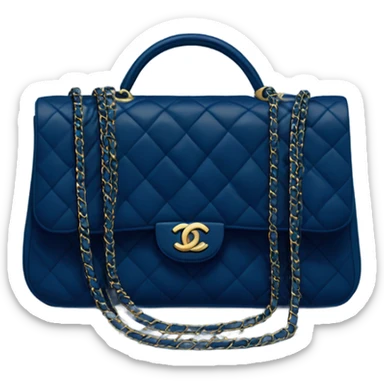Dark blue classic chanel bag with legs sticker