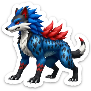 Shiny Epic Handsome Cool Badass Obstagoon-Mightyena-Salandit-Luxray-Lycanroc-fusion sticker