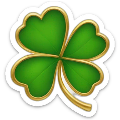 gold outline-four-leaf-clover sticker