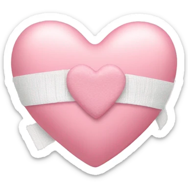 Baby pink heart with bandage.  sticker