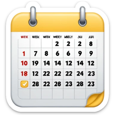 Weekly calendar sticker
