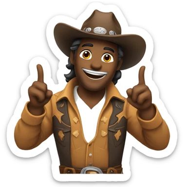 A happy cowboy with the good actitude sticker