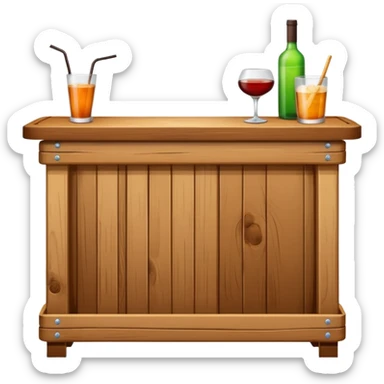 mesa alta tipo bar, de color madera natural sticker