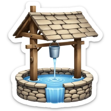 a water well - simple, traditional, no fancy superstructure sticker