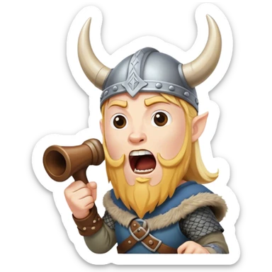 Grito de guerra con cuerno vikingo  sticker