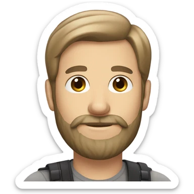 Man beard selfie holding phone sticker