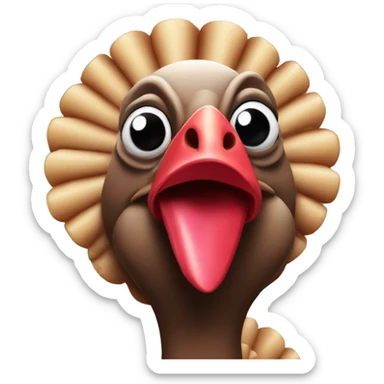 turkey wearing lipstick and has nails and is a baddie sticker