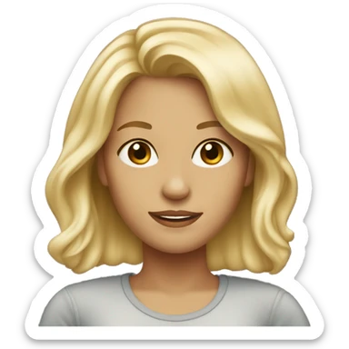 blonde with brown eyes, with not very wavy medium length hair sticker