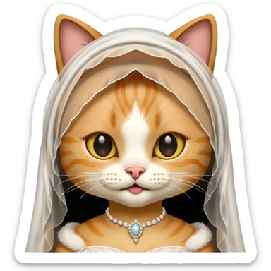 cat bride  sticker