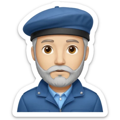 Man with Light Grey Beret – Beard, blue jacket, light beanie.







 sticker