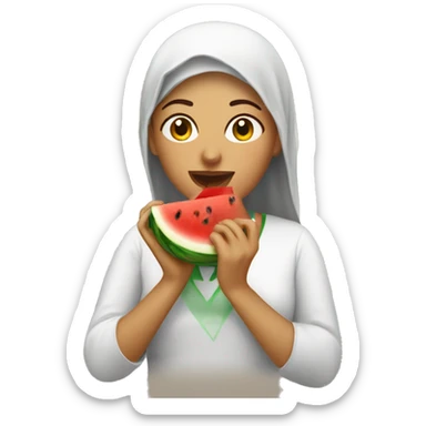 algerian woman eating watermelon sticker