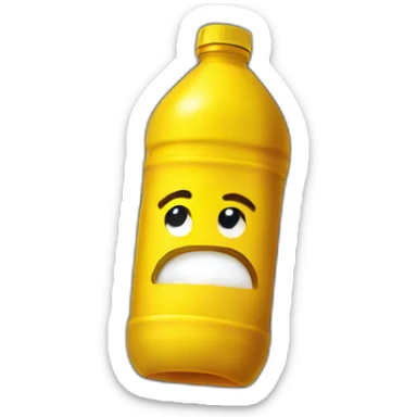 dark yellow water in a water bottle laying on the sidewalk sticker