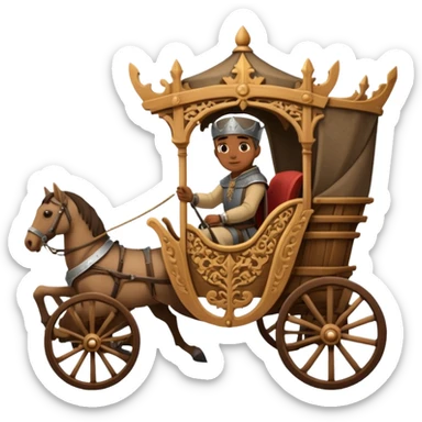 in medieval period  a man in a Carriage sticker