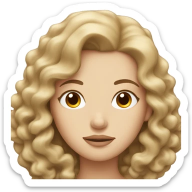 A white lady sleeping with long lashes and wavy brown hair sticker