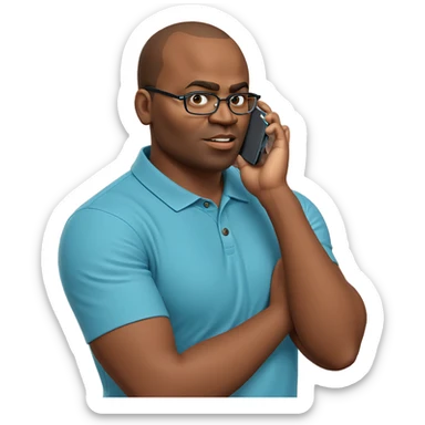 boy with glasses on phone sticker