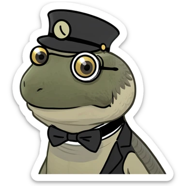 Sassy bearded dragon with a monocle sticker