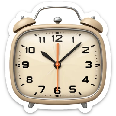 alarm oclock aesthetic and ios.18.1 and to show six in the morning color beige sticker