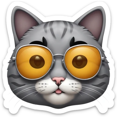 Cat with sunglasses sticker