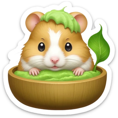 hamster with matcha sticker