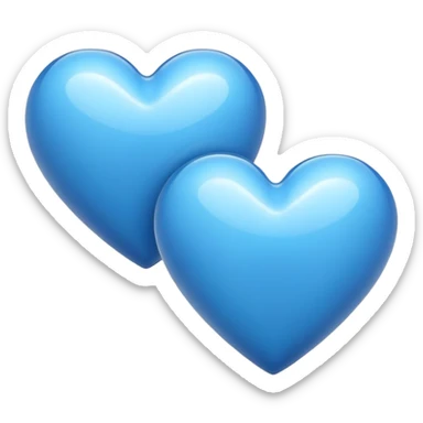 Two blue hearts going diagonally  sticker